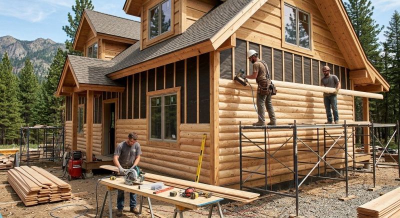 Log Siding Installation in New Boston, MI