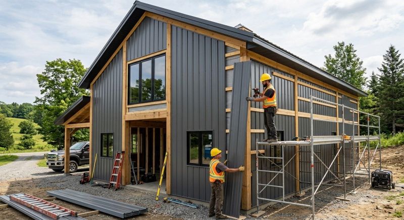 Pole Barn Siding Installation in Washtenaw County, MI